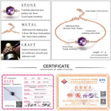 Amethyst Bracelet 925 Silver Rose Round Purple Gems CCHI035