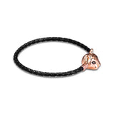 Leather Bracelet 925 Silver Lion Princess Clasp European Charms Beads DIY