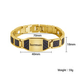 Custom Name and Photo Men Stainless Steel Bracelet