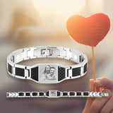 Custom Name and Photo Men Stainless Steel Bracelet