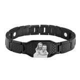 Custom Name and Photo Men Stainless Steel Bracelet