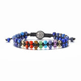 7 Chakra Beads Stone Bracelet Double Layer Stretch Yoga Jewelry