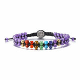 7 Chakra Beads Stone Bracelet Double Layer Stretch Yoga Jewelry