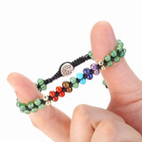 7 Chakra Beads Stone Bracelet Double Layer Stretch Yoga Jewelry