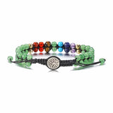 7 Chakra Beads Stone Bracelet Double Layer Stretch Yoga Jewelry