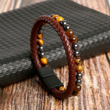 Men's Leather Braided Bracelet Multilayer Retro Bracelet