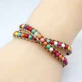 Braided Bracelet Set Beads Wristbands Tribal Linen Cords Wrap Bracelets