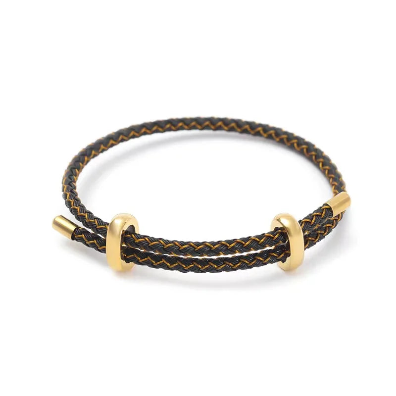 Braided Bracelet with Stainless Steel Charm