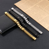 Braided Stainless Steel Chain Link Bracelet for Men