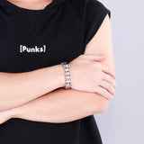 Braided Stainless Steel Chain Link Bracelet for Men