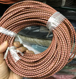 Brown & Pink Braided Leather Bolo Cord 3mm