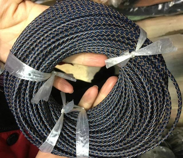 Dark 3mm Braided Leather Bolo Cord for Necklace Bracelet