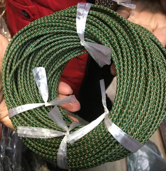 Green Braided Leather Bolo Cord 3mm