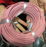 Pink 3mm Braided Leather Bolo Cord Round Strip for Necklace Bracelet