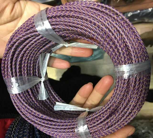 Purple Leather Bolo Cord Round Strip Necklace Bracelet 3mm