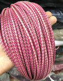 Braided Leather Bolo Cord 3mm Rose and Pink Combined