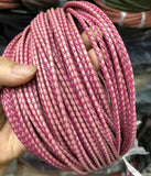 Braided Leather Bolo Cord 3mm Rose and Pink Combined
