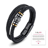 Braided Leather Bracelet For Men Magnetic Closure