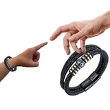 Braided Leather Bracelet For Men Magnetic Closure