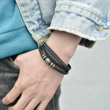 Men's Leather Bracelet 'I Will Always Be with You'