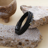 Men's Leather Bracelet 'I Will Always Be with You'