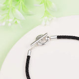 Leather T-bar Bracelet for 925 Silver Beads & Charms