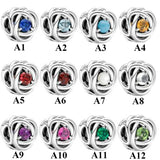 Braided Openwork Birthstone Charm 925 Sterling Silver for Bracelet