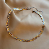 Braided Snake Bone Necklace Titanium Steel Clavicle Chain