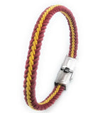 Spain Flag Braided Bracelet with Metal Closure