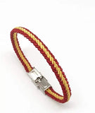 Spain Flag Braided Bracelet with Metal Closure
