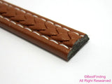 Braided Leather Cord 12x6mm for Men's Bracelet, Brown