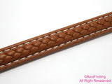 Braided Leather Cord 12x6mm for Men's Bracelet, Brown