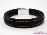 Braided Lace Leather Cord Men's Bracelet 12x6mm