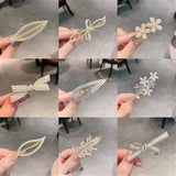 Retro Rhinestone Hair Clips For Women Ponytail Headwear