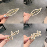 Retro Rhinestone Hair Clips For Women Ponytail Headwear