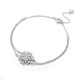 925 Sterling Silver Snowflake Bracelet Bangle Wedding Jewelry for Women