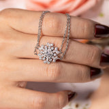 925 Sterling Silver Snowflake Bracelet Bangle Wedding Jewelry for Women