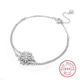 925 Sterling Silver Snowflake Bracelet Bangle Wedding Jewelry for Women