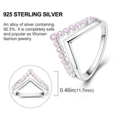 925 Silver Sun Moon Stars Pink Heart Crown Rings Women Anniversary Gift