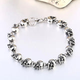 316L Stainless Steel Punk Skull Bead Men's Link Strand Hand Chain
