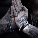 316L Stainless Steel Punk Skull Bead Men's Link Strand Hand Chain