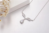925 Silver Angel Wings 2ct SONA DIAMOND Necklace Water Drop Pendant