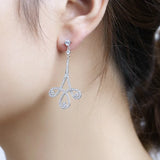 925 Silver Earrings with SONA Diamond Zircon Dangle for Women