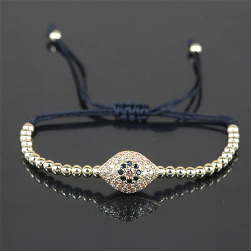 Anil Arjandas Macrame Braid Bracelets with Eye Charm