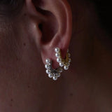 9pc Pearl HOOP Earrings Pink Rose AAAAA Freshwater Artificial Pearl S925