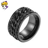 Rotatable Chain Ring Bling Crystal Couple Jewelry