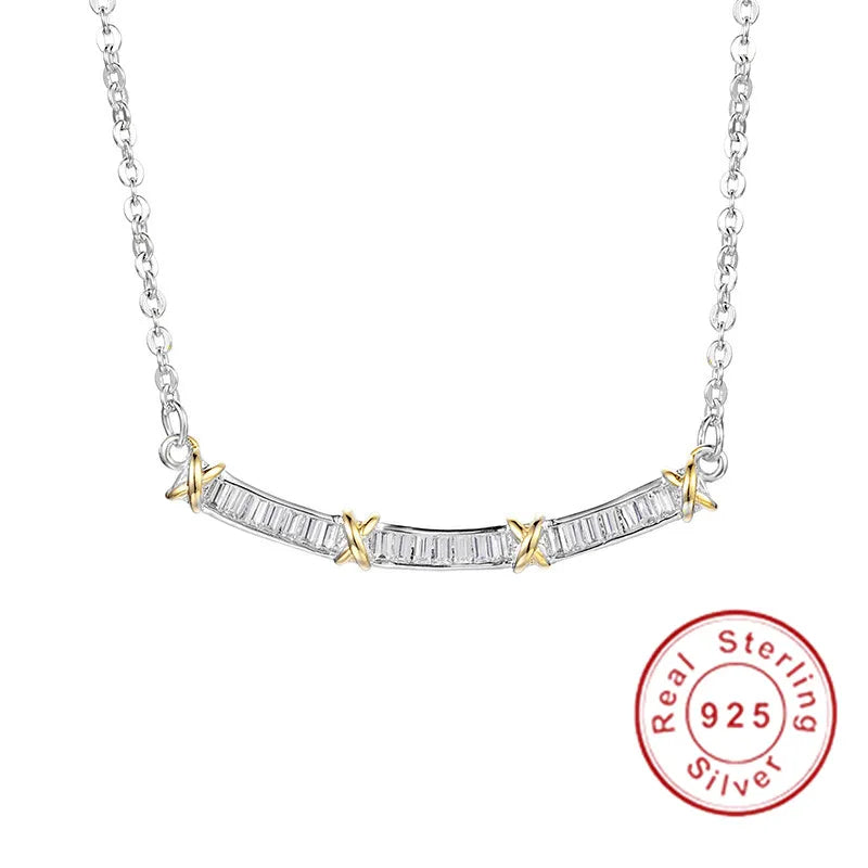 Zircon Cz 925 Sterling Silver Wedding Pendant with Necklace