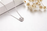 5A Zircon Cz Real 925 Sterling silver Wedding Pendant with Necklace