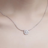 5A Zircon Cz Real 925 Sterling silver Wedding Pendant with Necklace