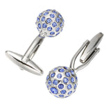 Diamond Round Cufflinks Set